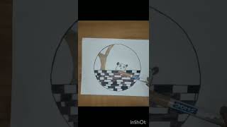 the circle on the cute panda drawing ❤️🐼