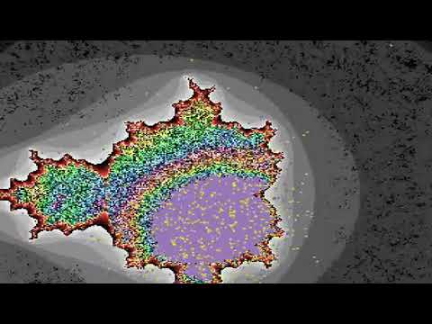 1000 randomly placed turtles create a Mandelbrot fractal in NetLogo.