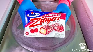 Ice Cream Rolls Hostess Raspberry Zingers Satisfying Asmr Rolled Ice Cream