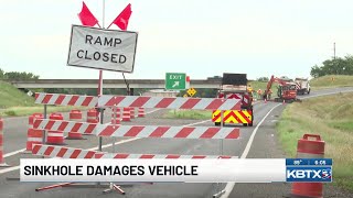 ‘Mad, upset, hurt’: Brazos County woman says sinkhole in Bryan caused significant damage to vehicle