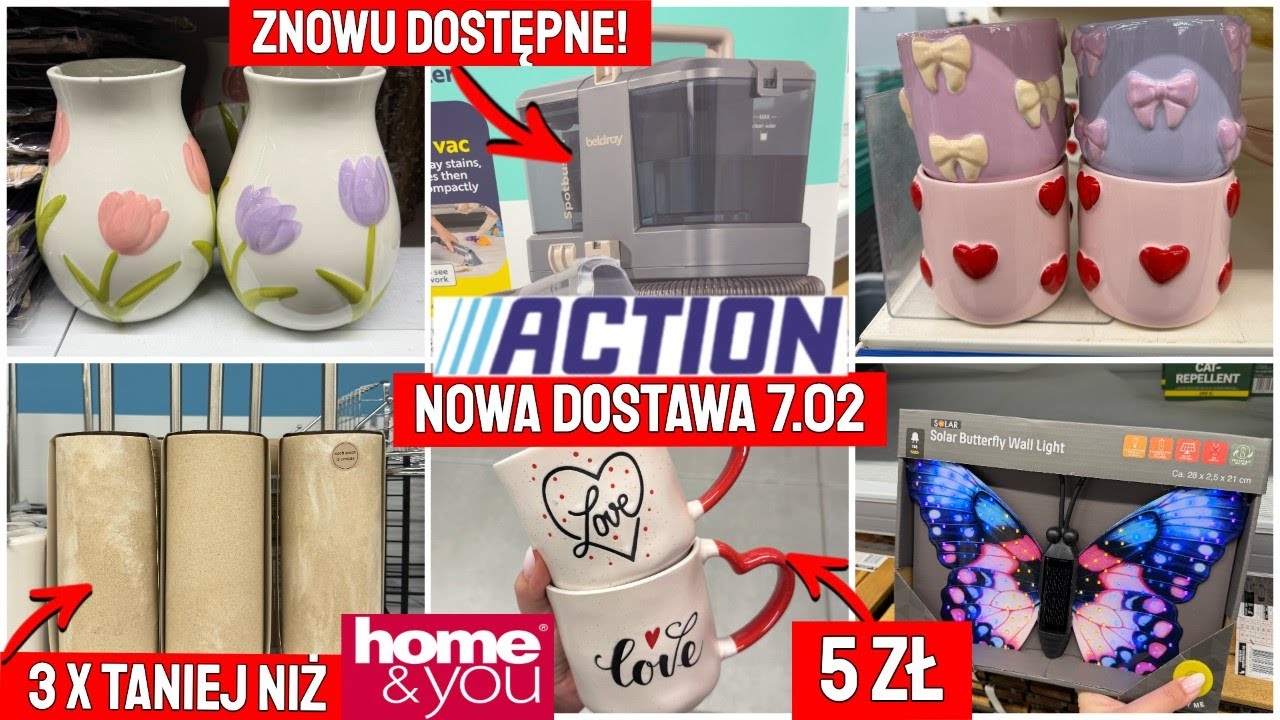 📍ACTION NOWOŚCI 10.02😍TANIE PŁYTKI PODŁOGOWE HIT🔥ODKURZACZ PIORĄCY, MOTYLE LED PRZEGLĄD PÓŁEK