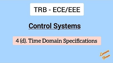 Time Domain Specifications | TRB | Control System