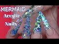 Little Mermaid Abalone Shell Long Acrylic Nails. AMAZING Topcoat Reveal | Jeulia | ABSOLUTE NAILS