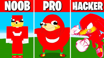 NOOB VS PRO VS HACKER Knuckles Minecraft Pixel art