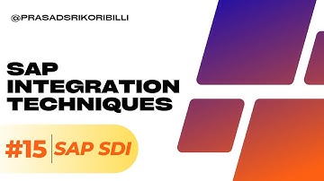 Part 15 - SAP Integration Technique SAP Smart Data Integration by Prasad Sri Koribilli