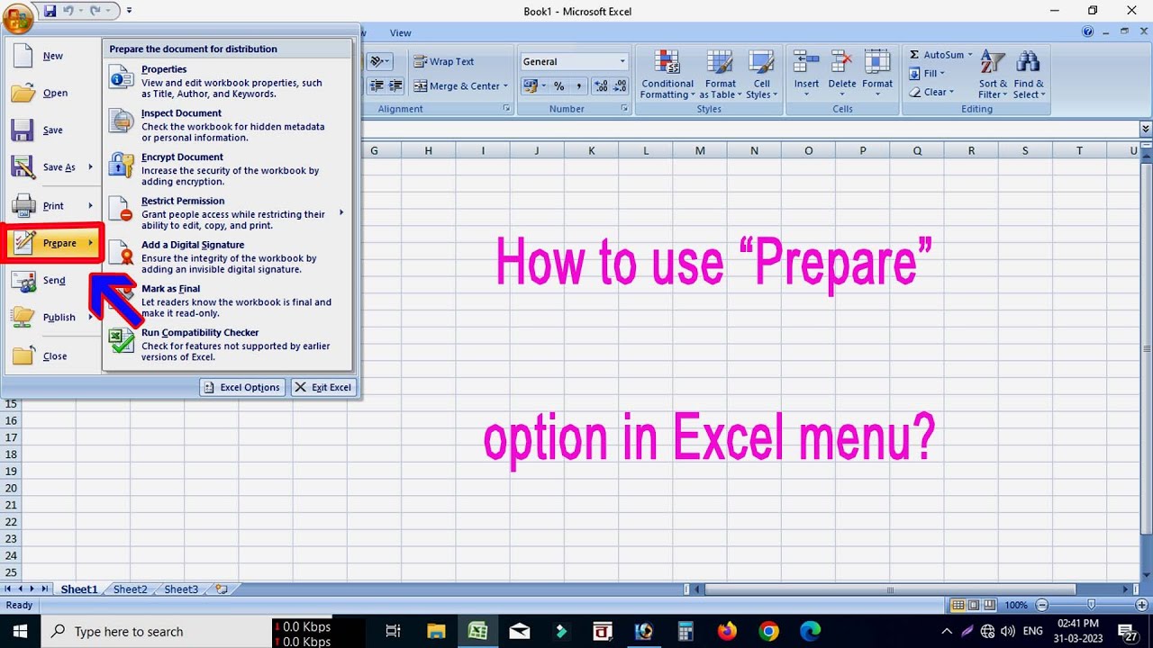 how-to-use-prepare-option-in-ms-excel-class-6