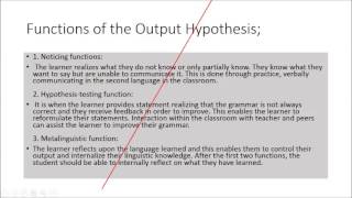 Output hypothesis Theory by Merrill Swain