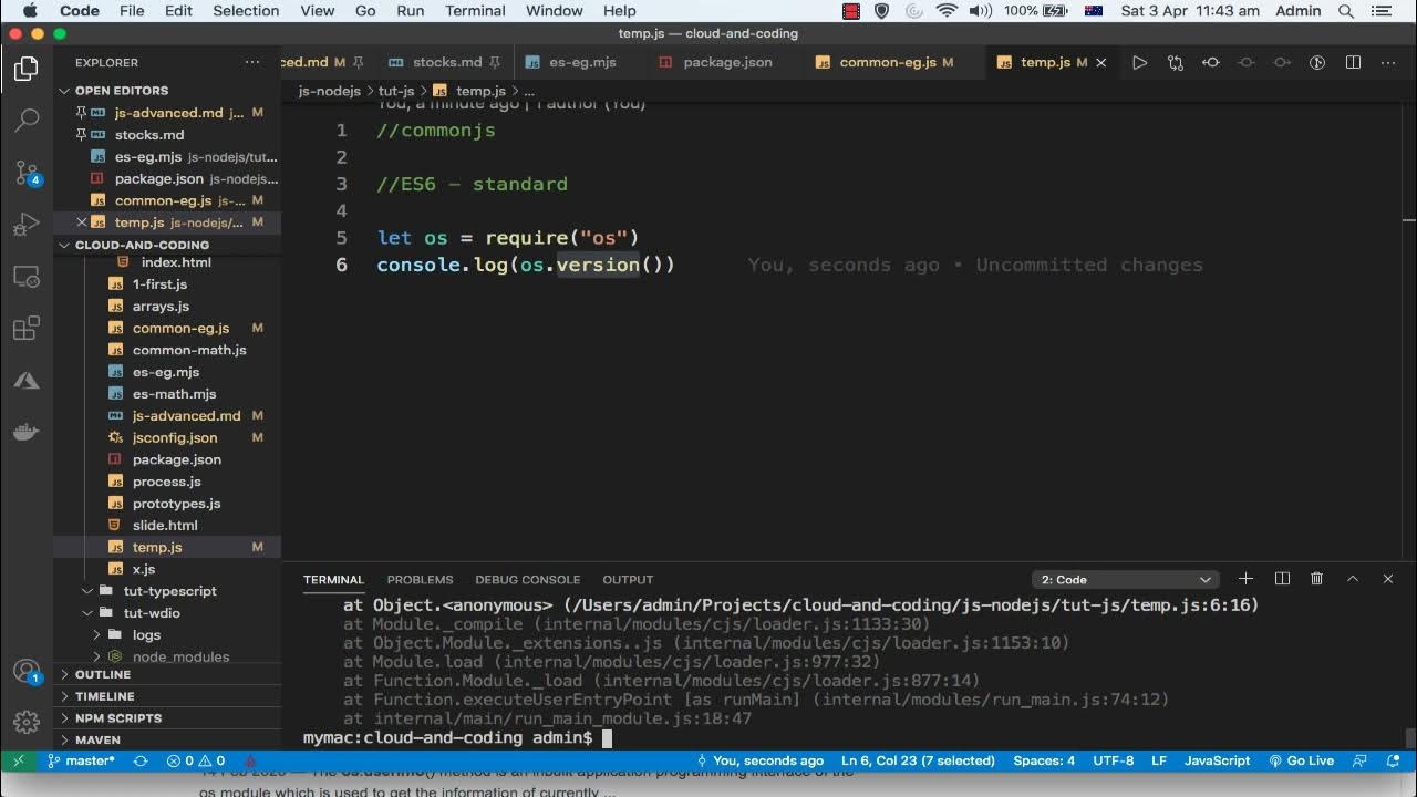 os version is not a function - Nodejs - YouTube