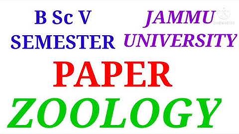 Jammu University 5th Semester Paper Botany and Zoology #APAN