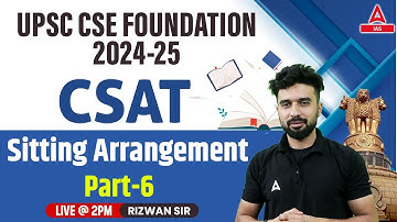 Sitting Arrangement | Reasoning For CSAT | UPSC CSAT Reasoning Classes 2024 BY Rizwan Sir