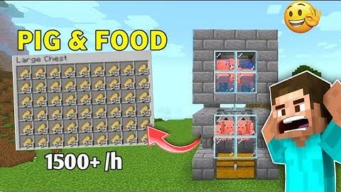 SIMPLE AUTOMATIC PIG FARMTUTORIAL in Minecraft Bedrock (MCPE/Xbox/PS4/Nintendo Switch/Windows10)