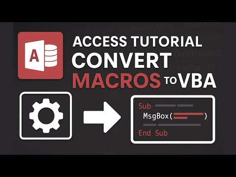 Access Tutorial: How to Convert Macros to VBA #vbaaccess #microsoftaccess #macros