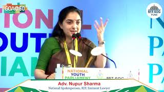 Eminent Speaker Adv. Nupur Sharma Ji addressed the National Youth Parliament at Goa@60 Conclave