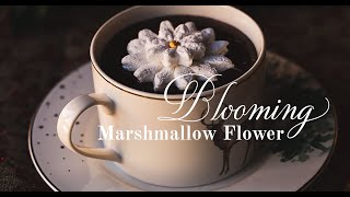 Cómo hacer flor de marshmallow floreciente - How to make blooming marshmallow flower