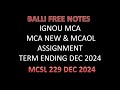 MCSL 229 Assignment December 2024 Term End #mcsl229 #mcanew #mcaol #ignoumca #ignousolvedassignment
