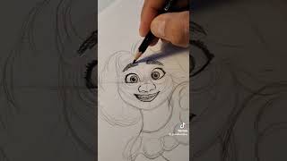 Disney Dad Peter drawing Mirabel from Encanto animation character design