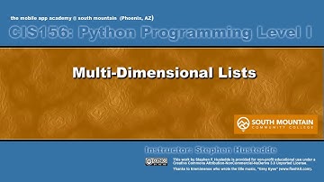 Python 06D - Multidimensional Lists