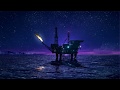  relaxing sounds of an oil platform in the arctic ocean with wind water  snow falling ambience