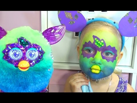 Алиса ФЁРБИ делаем макияж аквагрим и играем FURBY face painting for kids entertainment