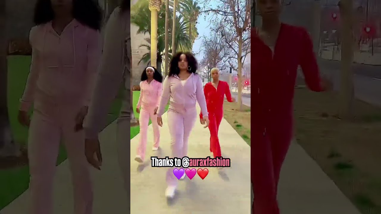 Tall girls gotta stick together ! 💜🩷❤️Check out the velour set from @auraxfashion !