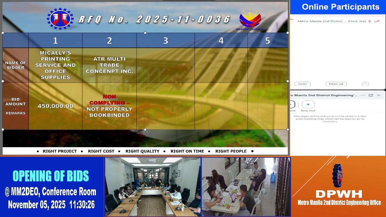 Procurement Livestream for DPWH Metro Manila 2nd DEO on November 5 ...