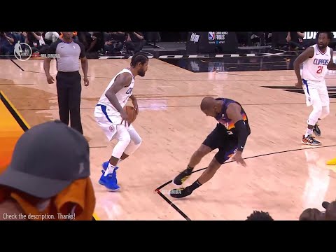 Paul George sends Chris Paul flying and drills a 3 😮 Suns vs Clippers Game 5