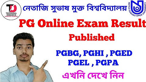 NSOU PG Result Published 2020. Download Now