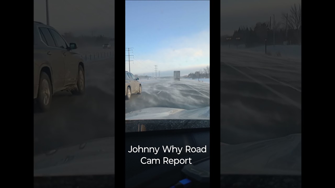 1/22/2026 Road Cam Report just south of Saint Cloud MN  minus 12° fahrenheit feels like minus 49° F