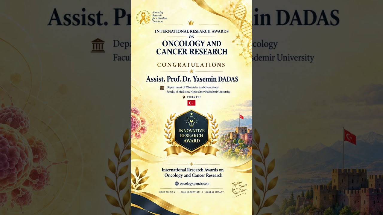 Congratulations Assist. Prof. Dr. Yasemin DADAS | Innovative Research Award