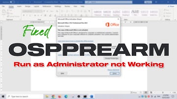 Fix OSPPREARM Run As Administrator Not Working