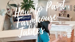 Farmhouse Table // How to paint Farmhouse Tables // Rustic Farmhouse Furniture