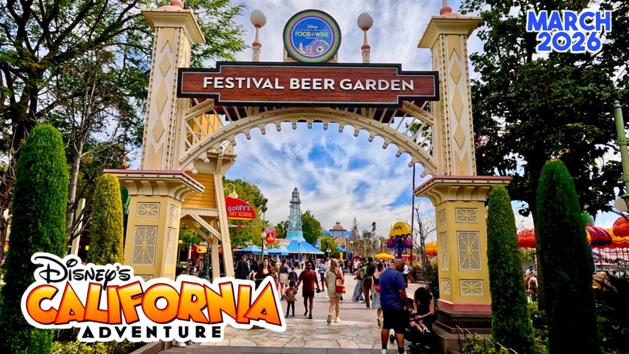 Disney California Adventure Food & Wine Festival 2026 Walkthrough | Chef Goofy + Monsters Inc Ride