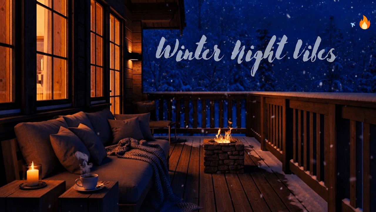 Cozy Winter Cabin Ambience — Relaxing Piano & Fireplace Sounds for Sleep, Study, and Deep Calm