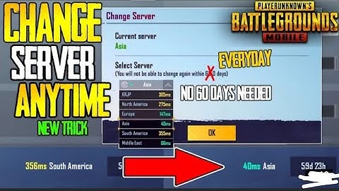 How to change server in pubg mobile before 60 days 100& Real video