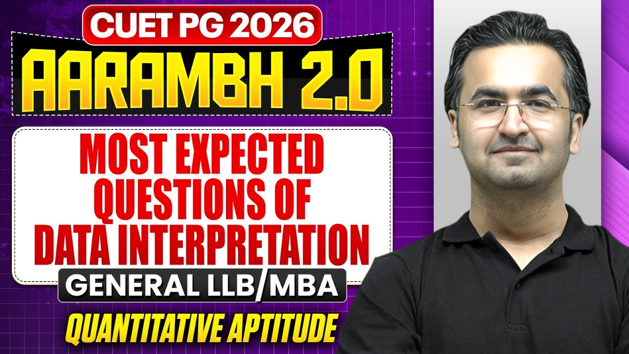 CUET PG 2026 General MBA &LLB |Most Expected Questions of Data ...