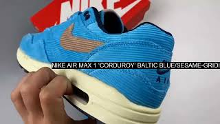 [UNBOXING] Nike Air Max 1 ‘Corduroy’ Baltic Blue/Sesame-Gridiron-Sail nike air max blue FB8