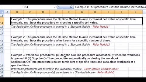Automatically run Macros in Excel with the Application.OnTime Method