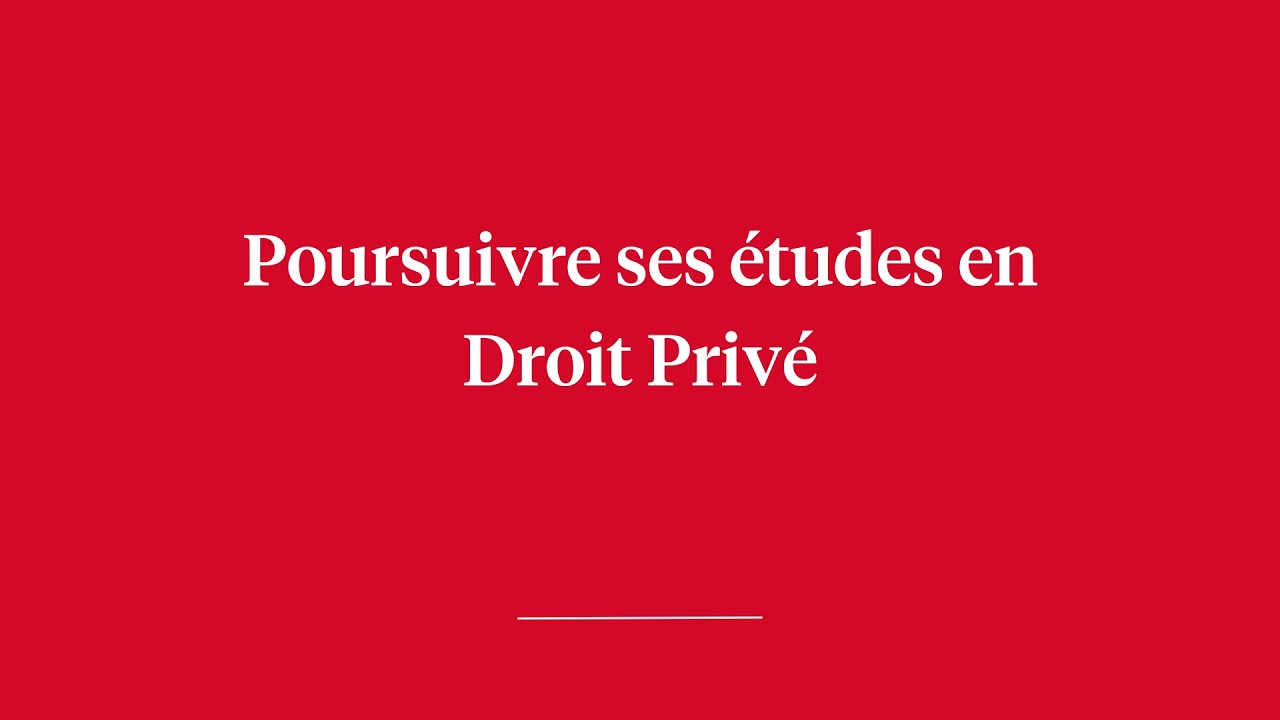 Masters'week - Poursuivre ses études en mention de Droit Privé