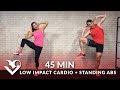 45 Min Standing Abs & Low Impact Cardio Workout for Beginners - Home Ab & Beginner Workout Routine