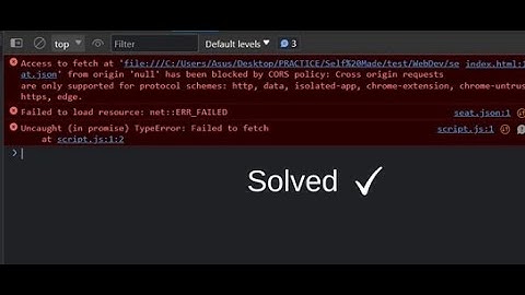 SOLVED ✔ In 2 Minute | Access To Script At From Origin ‘null’ Has Been Blocked By Cors Policy.