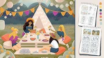 How to DRAW SCENE with PEOPLE in PROCREATE (Procreate Class Trailer)