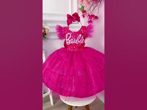 Vestido Infantil Barbie Rosa Chiclete - Mãe Club Roupas e Acessórios