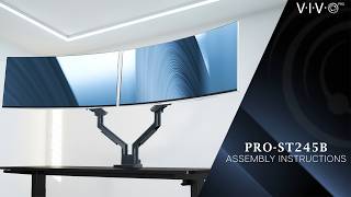 PRO-ST245B Pro Pneumatic Arm Dual Ultrawide Monitor Desk Mount Assembly by VIVO