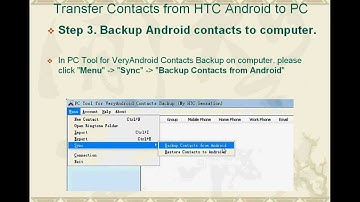 HTC android contacts copy to PC