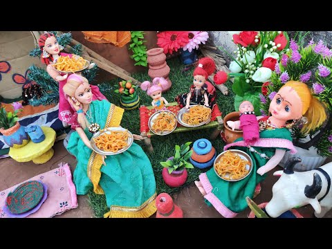 Barbie Doll All Day Routine In Indian Village/Radha Ki Kahani Part -34/Barbie Doll Bedtime Story||