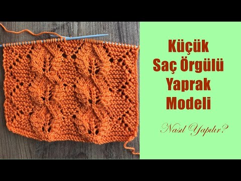 Küçük Saç Örgülü Yaprak Modeli / Şişle Yapraklı Yelek Kazak Örneği / Sweater and cardigan Pattern