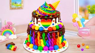 Awesome Rainbow Sprinkles Chocolate Cake 🌈💖 ASMR Mini Rainbow Cake Decorating ✨ Mini Wonderful