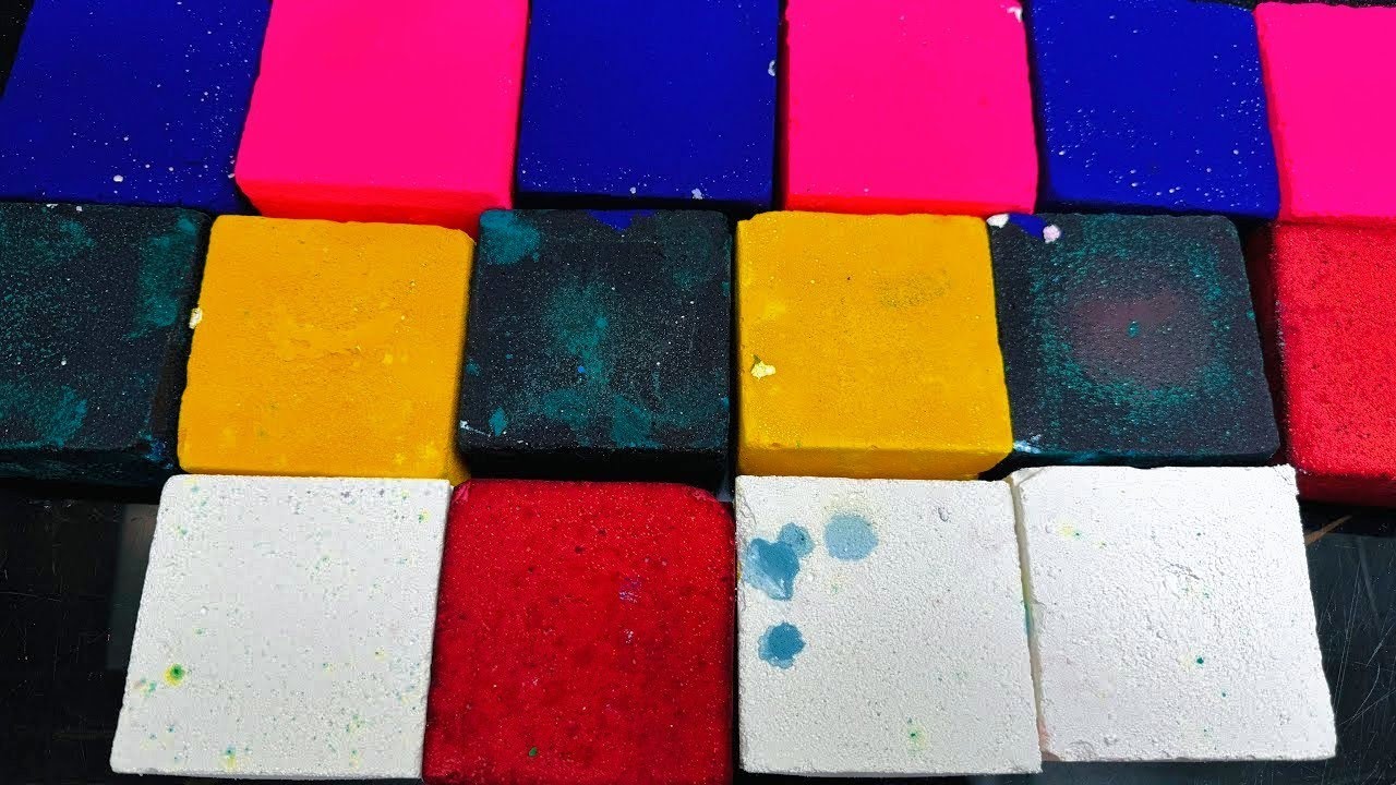 CC Colourful Dyed Gym Chalk Blocks Crush ASMR 💕 Crispy Soft Prefect ...