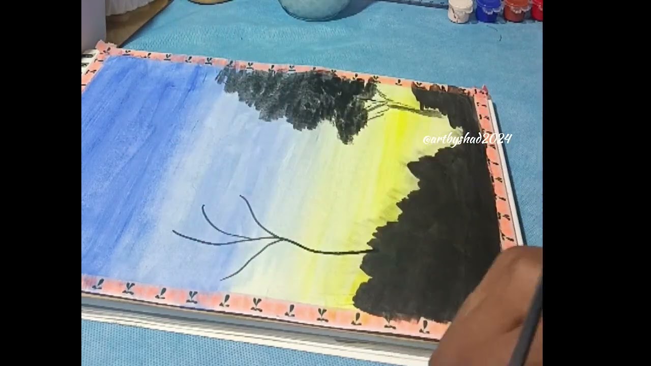 Peaceful Evening Landscape Painting | Relaxing Nature Art 🌙🌿
