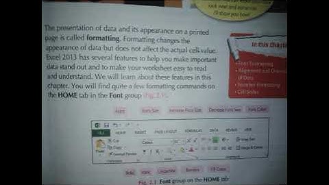 Chapter#2|Formatting data in excel 2013|Reading|Keyboard|Computer|Grade 6|25-Aug-2021|Miss Sania